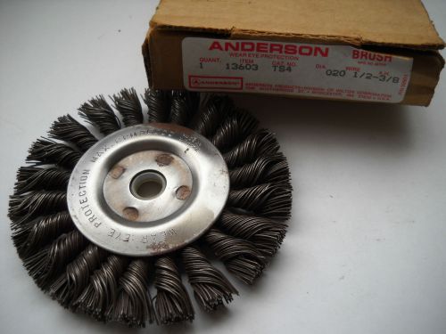 ANDERSON 13603 ROPE TYPE WIRE BRUSH / WHEEL .020 1/2-3/8 20,000 RPM NOS IN BOX