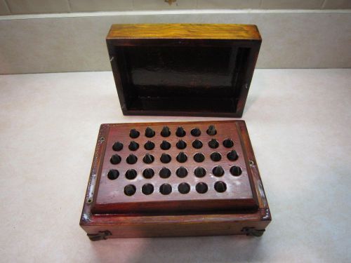 Old 1/16&#034; th Inch Steel Letter/Number Punch Set Metal Stamp Fitted Box 36 Pcs.
