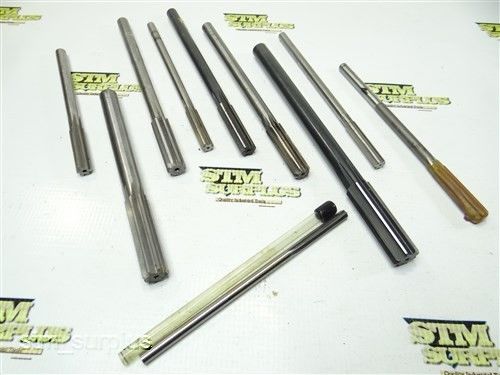 Nice lot of 10 hss straight shank reamers 1/4&#034; to 11/16&#034; tri-angle for sale
