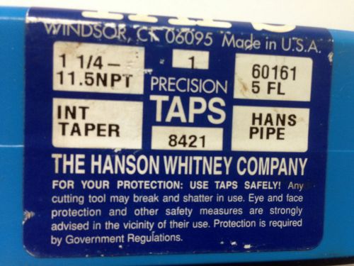 Hanson - Whitney 1-1/4 x 11.5 NPT  Pipe Tap NIB Ground Thread