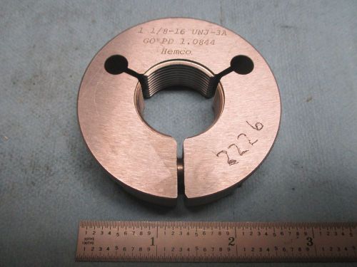 1 1/8 16 unj 3a go only thread ring gage 1.125 p.d. = 1.0844 hemco tooling shop for sale