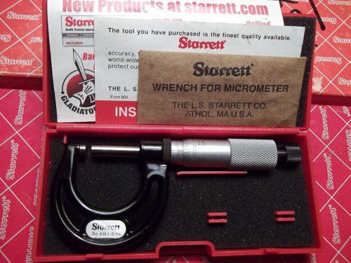 New starrett micrometer 0-1&#034; no.436 1rl millwright machinist tools mic indicator for sale