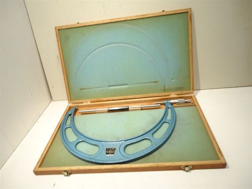 FOWLER 11-12&#034; .0001 GRADUATION OUTSIDE MICROMETER WITH WOOD BOX (GR)