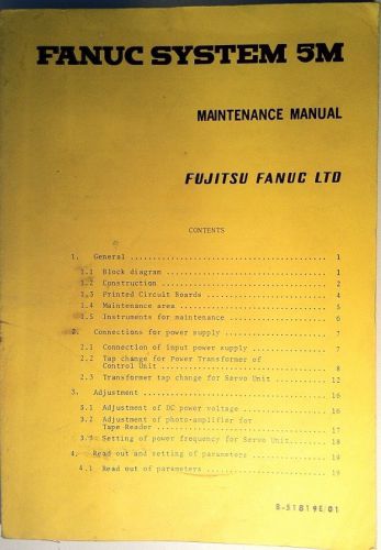 Original Fanuc 5M Maintenance Manual