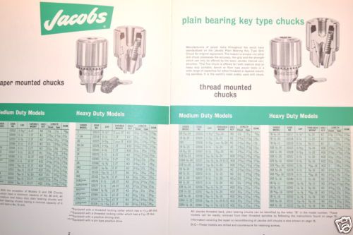 JACOBS CHUCKS CATALOG 200C RR568 bearing chucks heavy-duty super chuck tap chuck