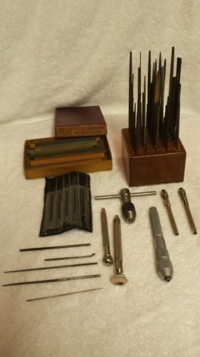 Brown &amp; sharpe starrett precision tools vise set tap wrench files over 55 pcs for sale