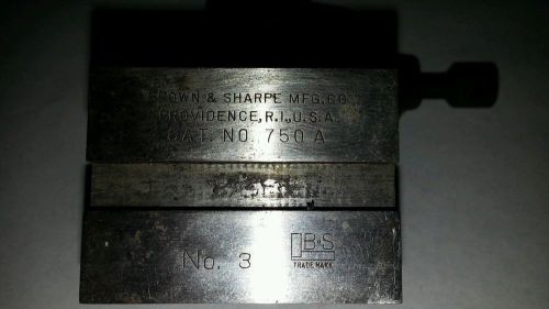 No. 3  BROWN &amp; SHARPE MACHINIST V-BLOCK AND CLAMP 750-A