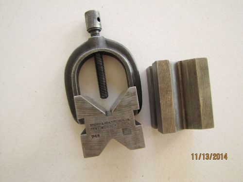 Vintage brown &amp; sharpe no. 749 v block and clamp set - great condition for sale