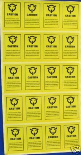 500pcs 2.8x4.2 attention caution warning labels stickers yellow for sale