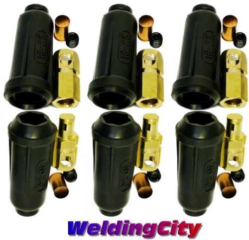 3-pk welding cable quick connector pair 100-200a (#6-#4) 16-25 mm^2 (u.s.seller) for sale