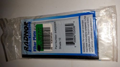 Radnor welding products filter plate 2&#034;x 4 1/4&#034; shade 10 for sale