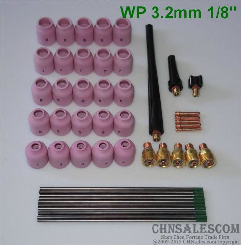 48 pcs tig welding kit gas lens for tig welding torch wp-9 wp-20 wp-25 wp 1/8&#034; for sale