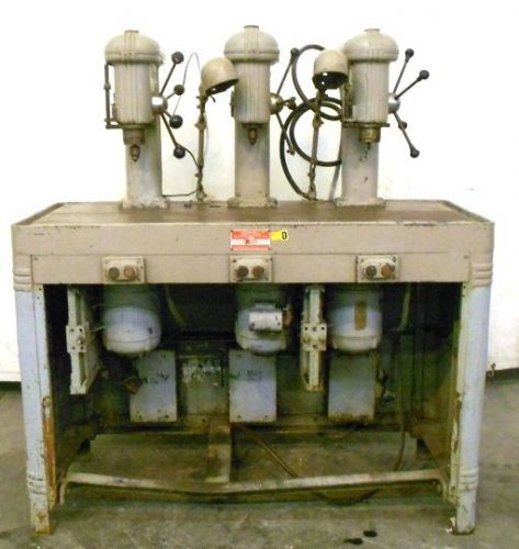 Indianapolis machinery 3 head drill press, 1/2hp, 1725rpm, 440v, 56&#034; x 50&#034; x 21&#034; for sale