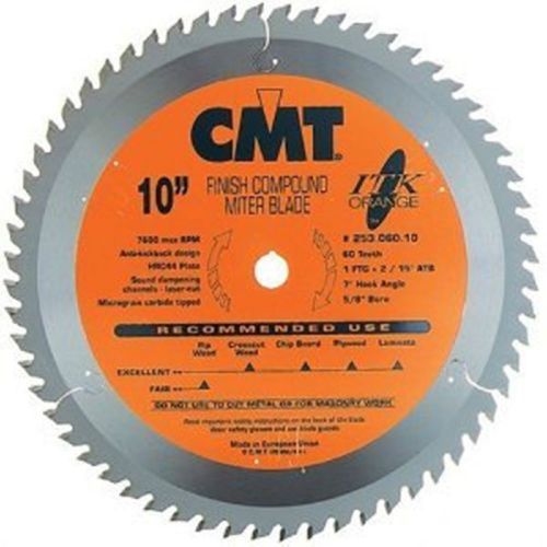 CMT 253.060.10 10&#034; x 60 Tooth, 5/8&#034; Bore, ITK, .098 Kerf, Finish Compound Miter