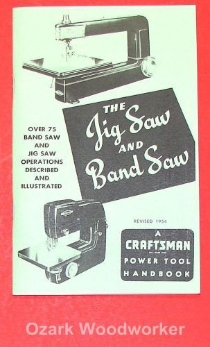 CRAFTSMAN Jig Saw &amp; Band Saw 1954 Handbook Operator&#039;s Manual 0927