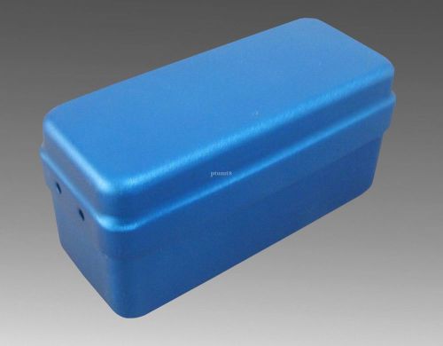 10pcs 72 holes dental bur holder autoclave 3-way disinfection case blue b003a for sale