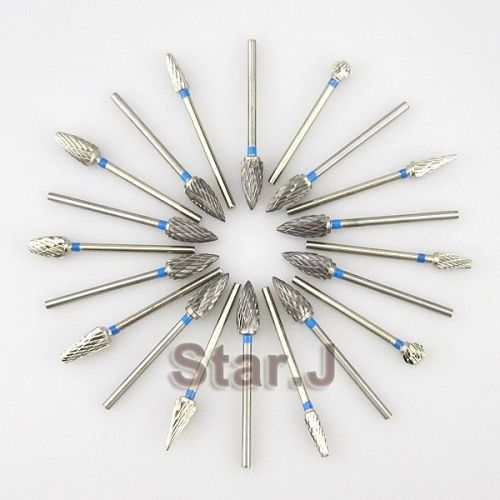 20pcs / 2 Boxes Dental Tungsten Steel Nitrate Carbide Burs Drills 2.35mm NEW