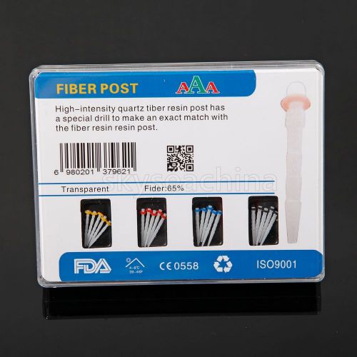 5 Boxes AAA Dental Promotion Straight Pile Quartz Fiber Resin Post &amp; 4Drills