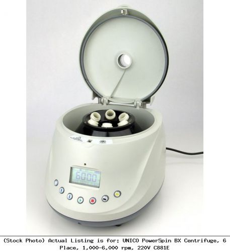 Unico powerspin bx centrifuge, 6 place, 1,000-6,000 rpm, 220v c881e for sale