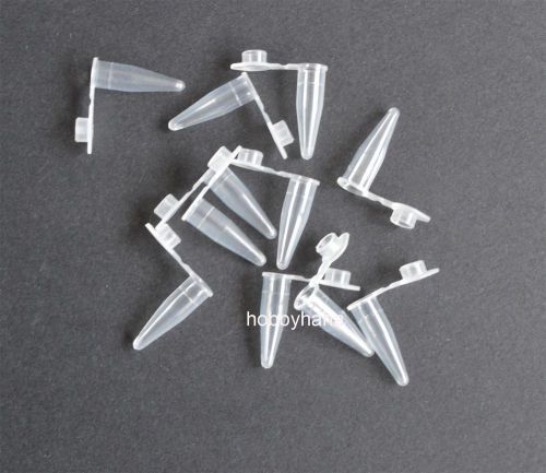 500pcs 0.2ml Clear Cylinder Bottom Micro Centrifuge Tubes w Caps New