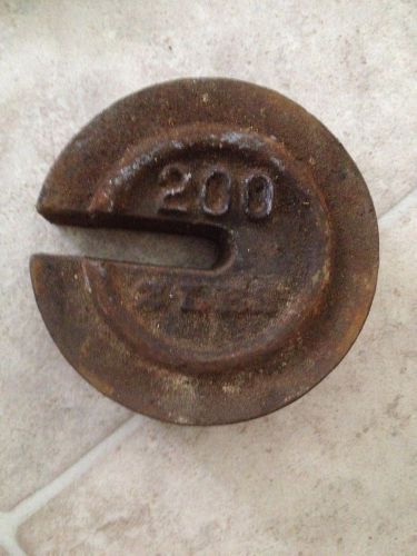 Vintage Scale Weight No. 200 2lbs..  Cast Iron Round Slotted Weights