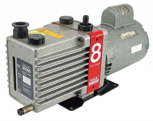 Edwards e2m8 8-two stage 1725rpm 1/2hp 1-ph rotary sliding vane high vacuum pump for sale