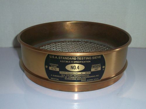 Brass usa standard testing sieve #4 for sale