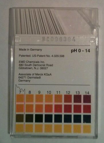 EMD Colorphast pH Paper 0-14, 100 Pack NEW