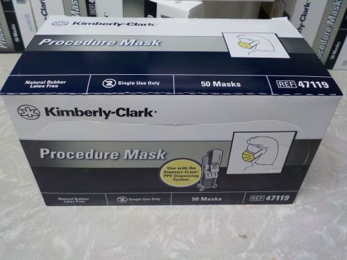 Kimberly clark yellow procedure mask disposable  ppe system 47119 (50) count box for sale