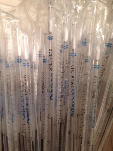 FISHER 5ml Disposable Serological Pipets Sterile Plugged.Individually wrapped.