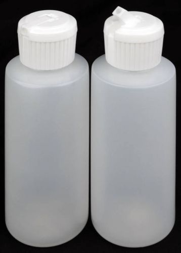 Plastic Bottle w/White Turret Lid, 2-oz. 100-Pack, New