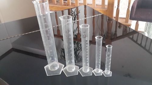 5 Kartell Plastic Graduated Cylinder with Molded Graduations 50mL-1000mL