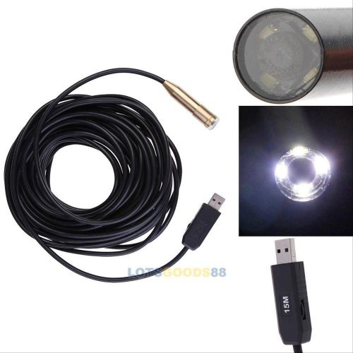 15m 4led usb waterproof borescope endoscope inspection snake tube spy camera ls4 for sale