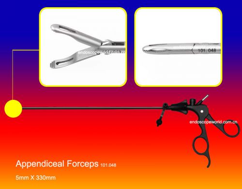 Brand New Appendiceal Forceps 5X330mm Laparoscopy