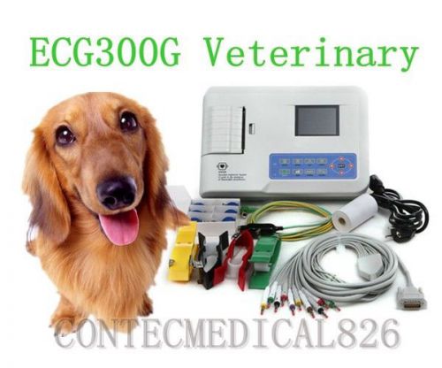 VET,PET ECG300G ECG EKG Machine,3 channel,software,USB,printer,Digital, FDA CE