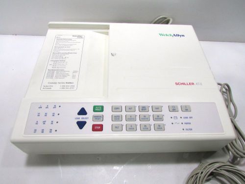 Welch allyn / schiller used  at-2 ecg ekg w/manual, cables electrocardiograph for sale