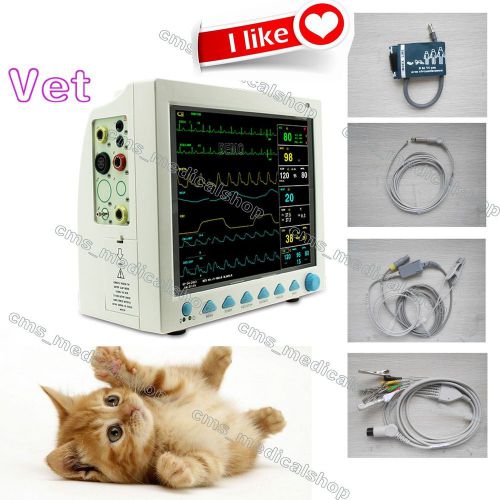 12&#034;color tft  veterinary vet icu patient monitor ecg, nibp, spo2, pr, temp, resp for sale