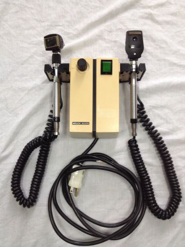 Welch allyn 74710 wall mount diagnostic set 25020 otoscope 11610 opthalmoscope for sale