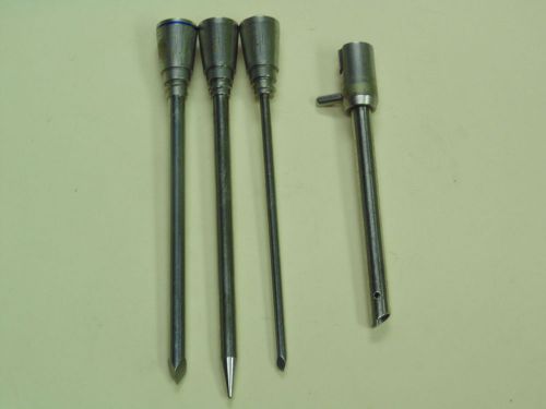 Lot of 4 Stryker Endoscopy Tools - 1 Blue Bur Cannula, 1 Obturator, &amp; 2 Trocars