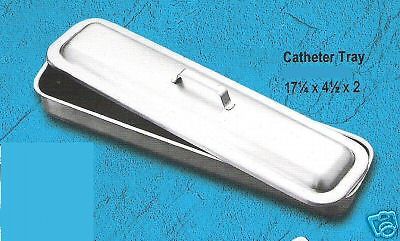 Large Instrument Tray+Lid Stainless Tattoo/Piercing Surgical Medical 17 1/4&#034; x2&#034;