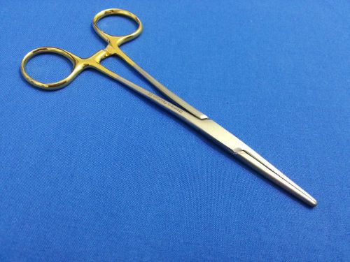 O.R GRADE KELLY HEMOSTAT LOCKING SURGICAL FORCEPS 5.5&#034; STRAIGHT WITH GOLD HANDLE