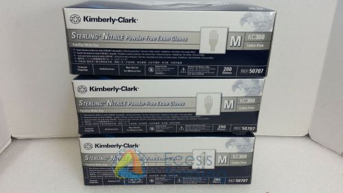 3 boxes kimberly-clark nitrile medium exam gloves in sterling 50707 - ships free for sale