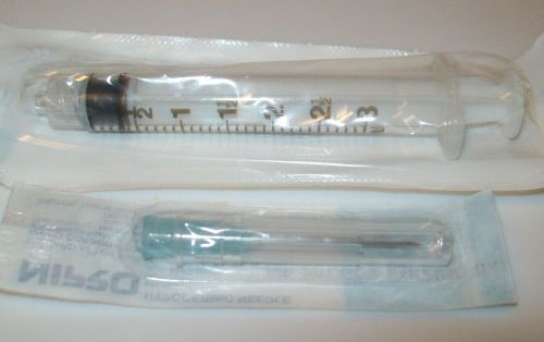 3cc syringe 23g x 1&#034; - 5 pack - sterile - luer lock - $2 shipping any size order for sale