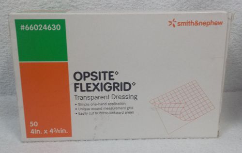 Smith and nephew opsite flexigrid transparent dressing box of 50 4&#034; x 4 3/4&#034; for sale