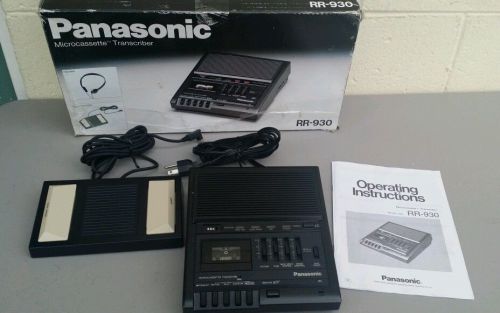 Panasonic RR-930 Microcassette Transcriber Recorder Foot Pedal Transcription