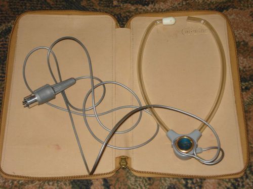 VINTAGE 1940&#039;S MINITON DICTION HEADSET + LEATHER LINED  VINYL CASE