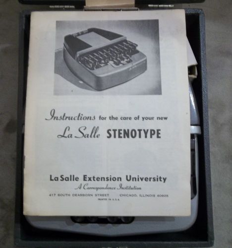 Vintage La Salle Stenotype Machine with Case &amp; Instructions - Collector Piece