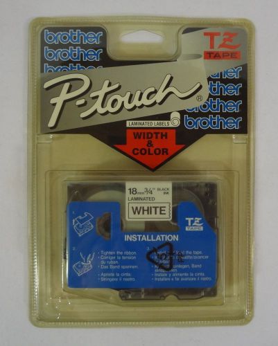 BROTHER BLACK INK TEXT ON LAMINATED WHITE TAPE FOR LABEL MAKER TZ241 ~NEW
