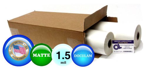 Qty 4 rolls matte doculam laminating film 18&#034; x 500&#039; 1.5 mil 1&#034; core for sale