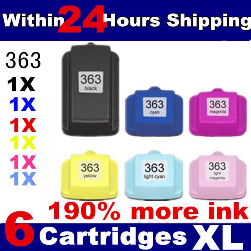 6x hp 363 xl ink cartridge for hp photosmart series printers (1 full set) for sale